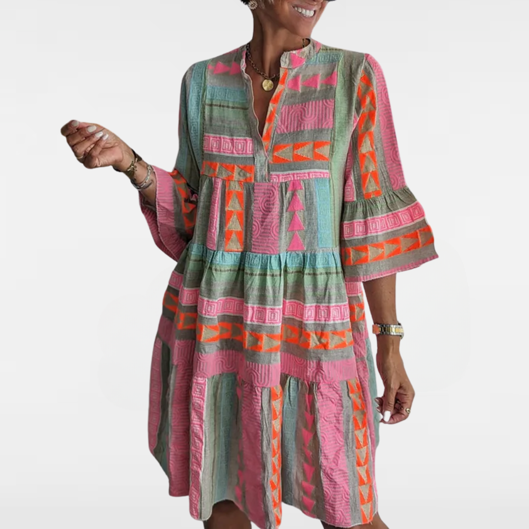 ANDREA | ROBE ÉLÉGANTE À MANCHES ÉVASÉES