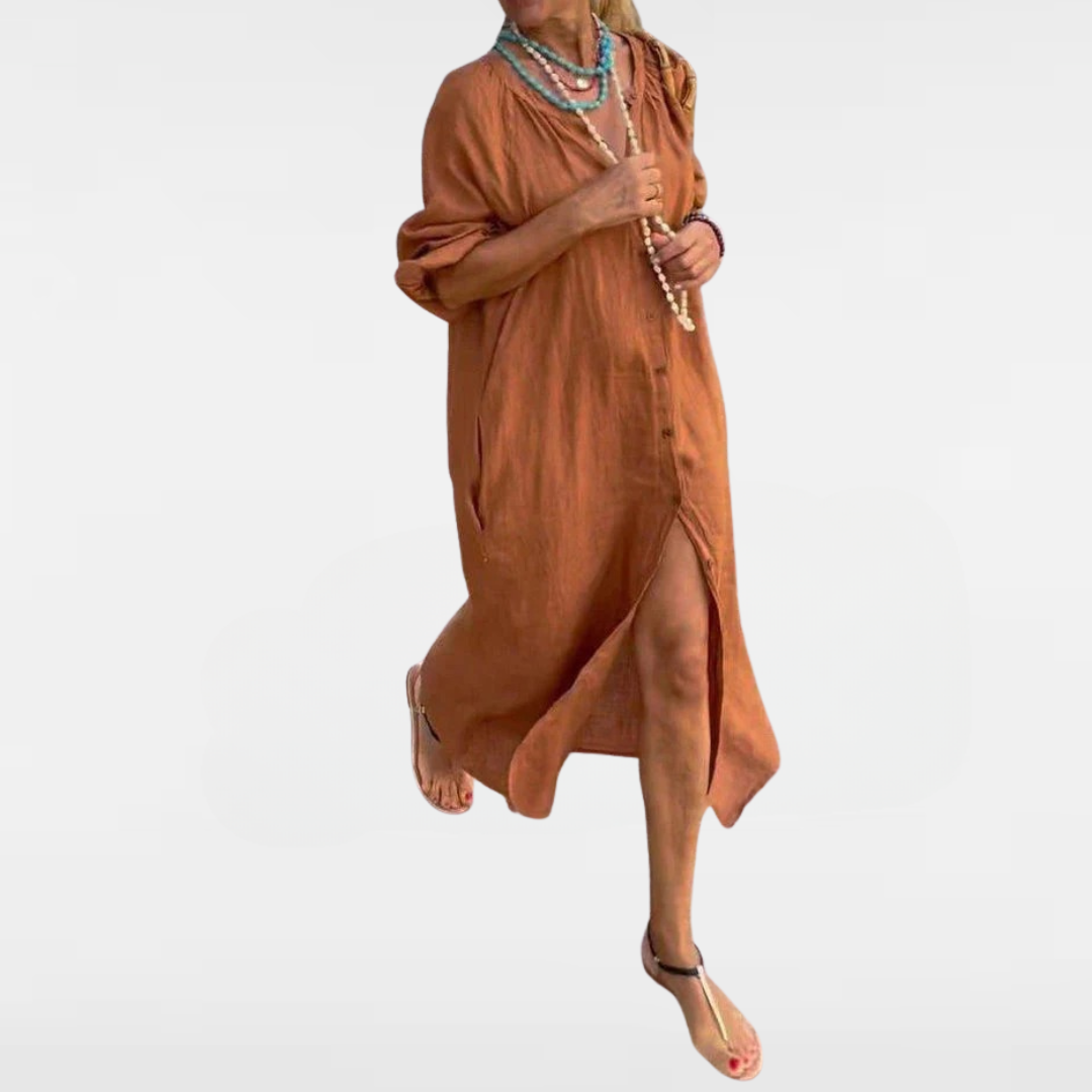 GRACE | ROBE LONGUE BOUTONNÉE DÉCONTRACTÉE