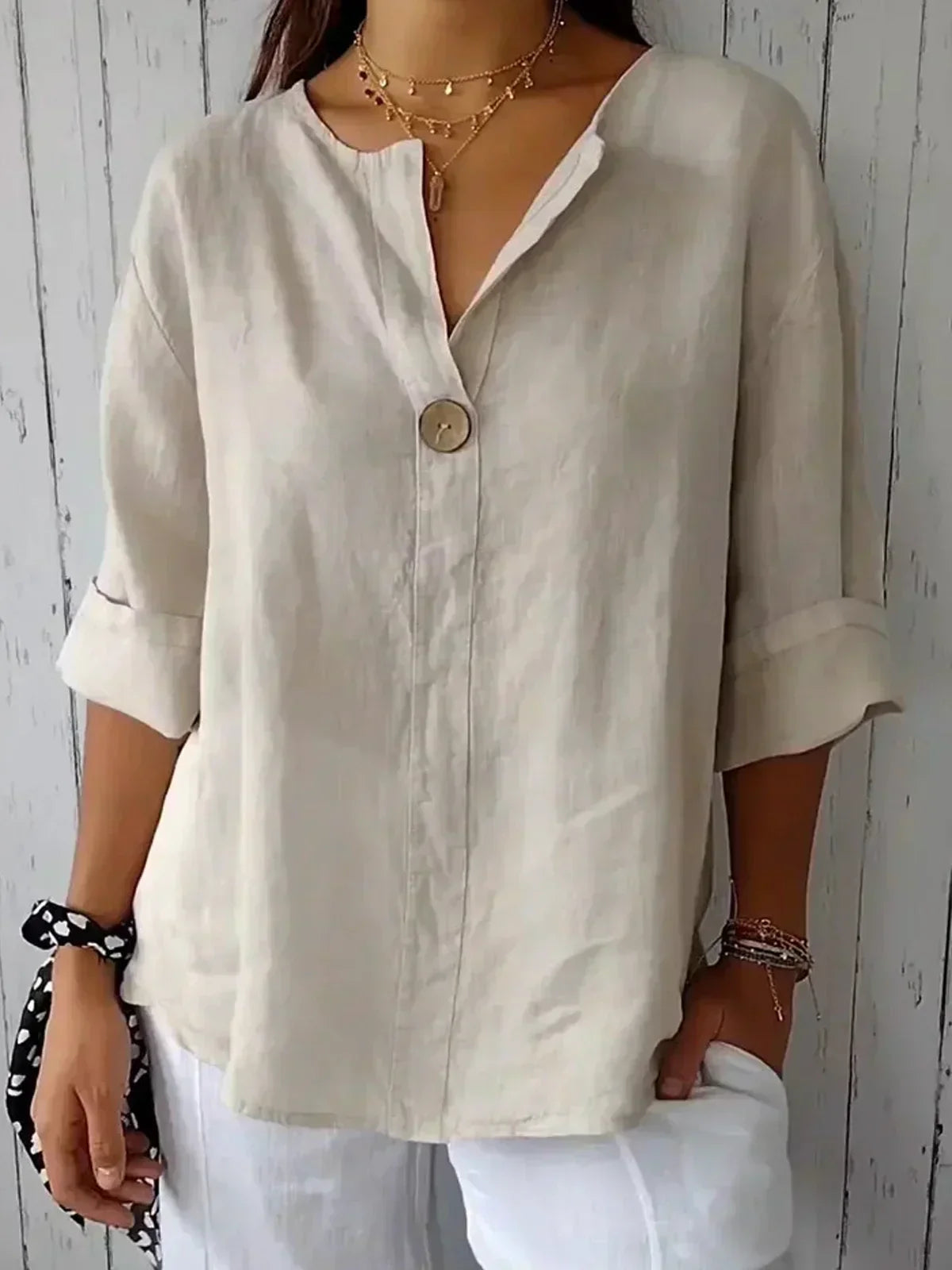 JAYNE™ - CASUAL V-NECK TUMMY-COVER BLOUSE
