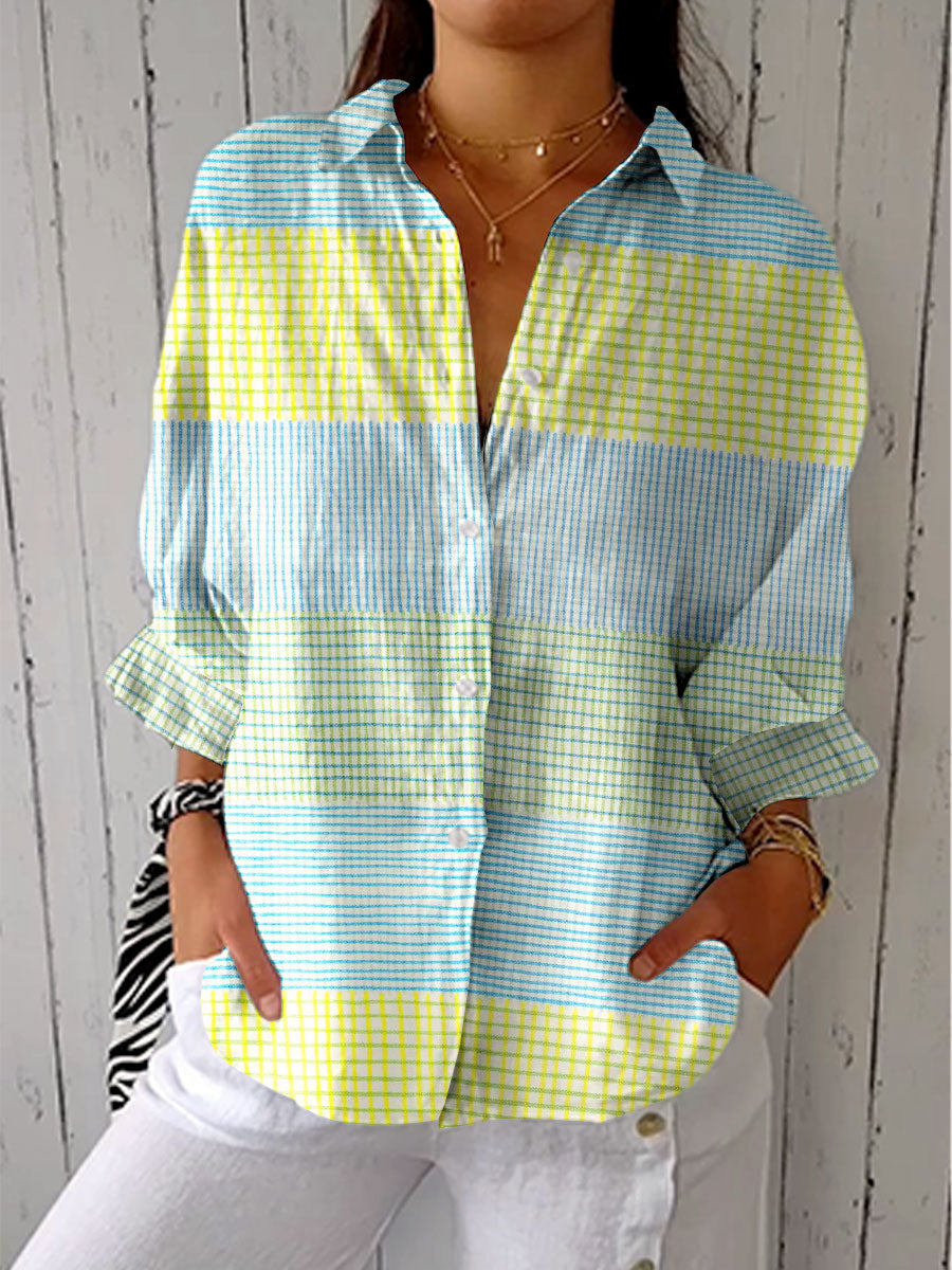 Talbot™ | Pastel Grid Blouse