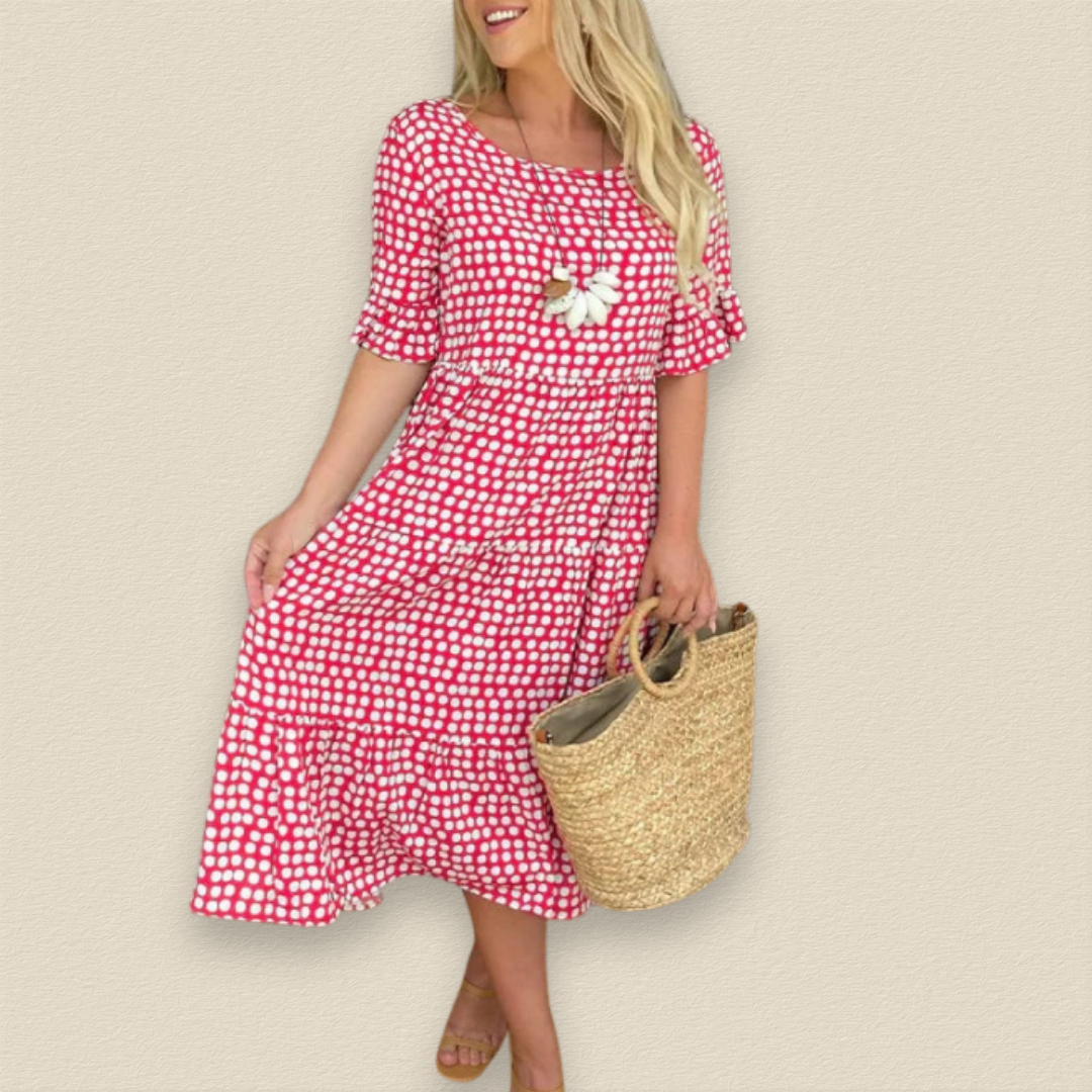 Maelinne | Robe midi à manches volantées