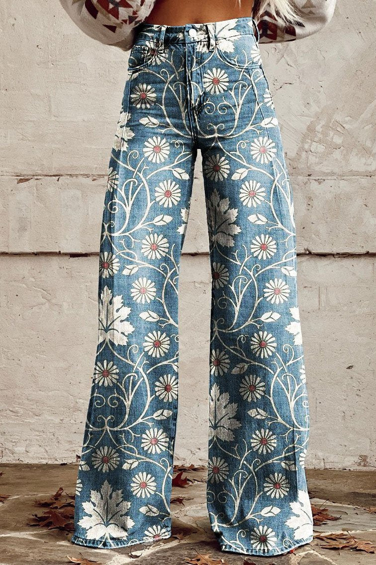 Stella | Stylish Wide-Leg Floral Pants