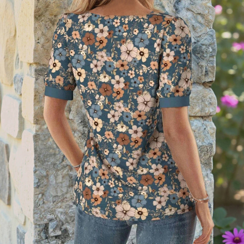 Bianca™ - Chemisier à imprimé floral vintage au design élégant