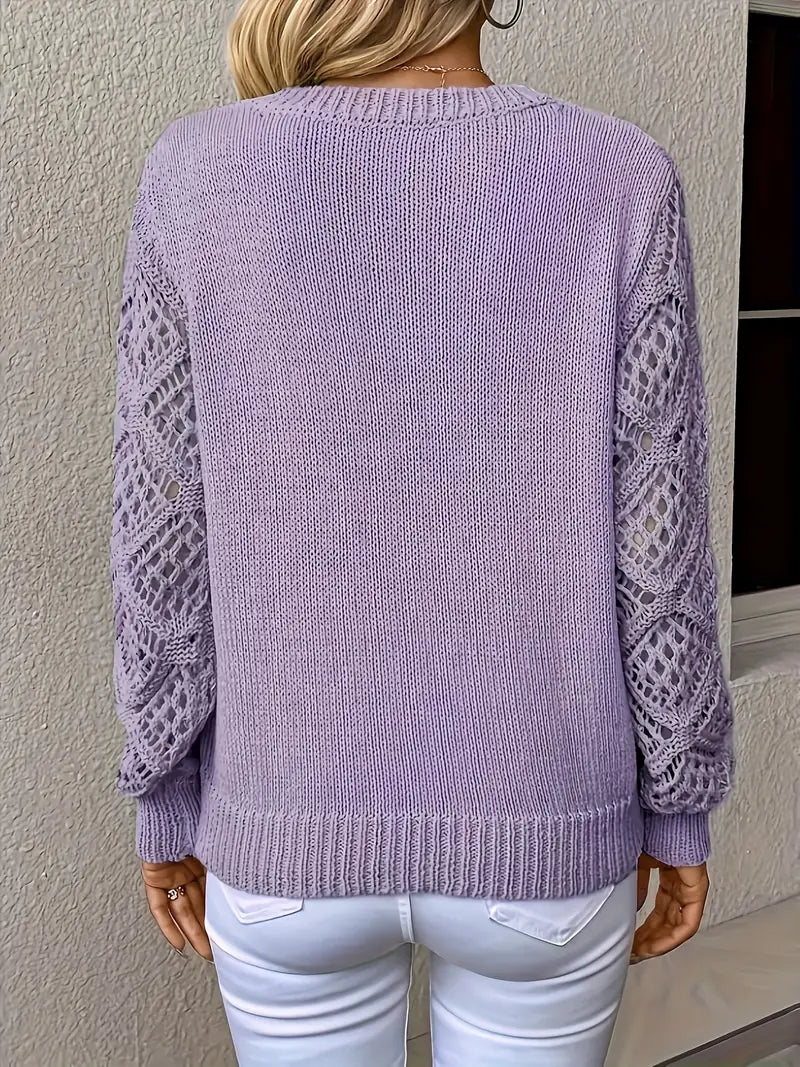 Talbot™ | Lace-Sleeve Knit Sweater