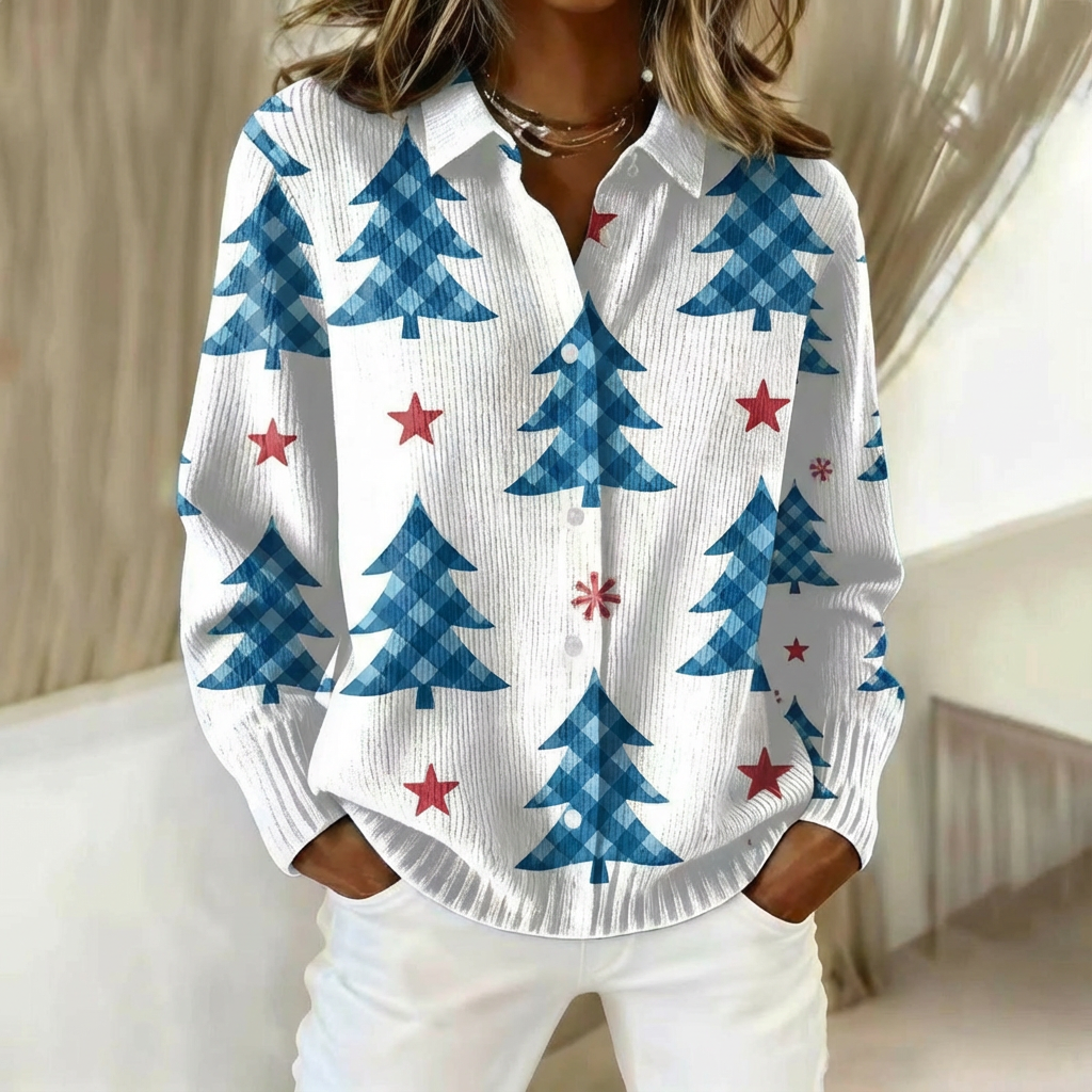 Talbot™ | Blue Plaid Christmas Tree Shirt Cardigan