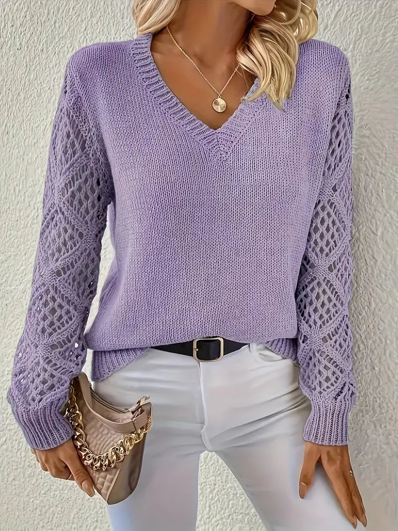 Talbot™ | Lace-Sleeve Knit Sweater