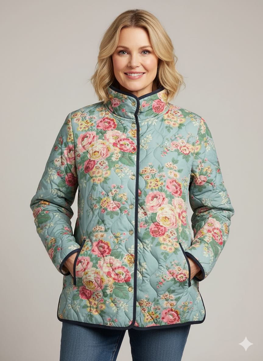 Quilted Floral Print Women's Jacket