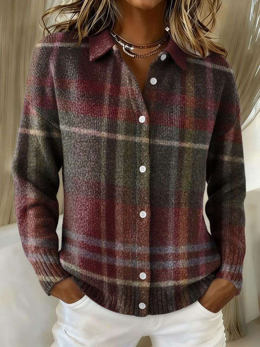 Talbot™ | Burgundy Heritage Plaid Shirt Cardigan