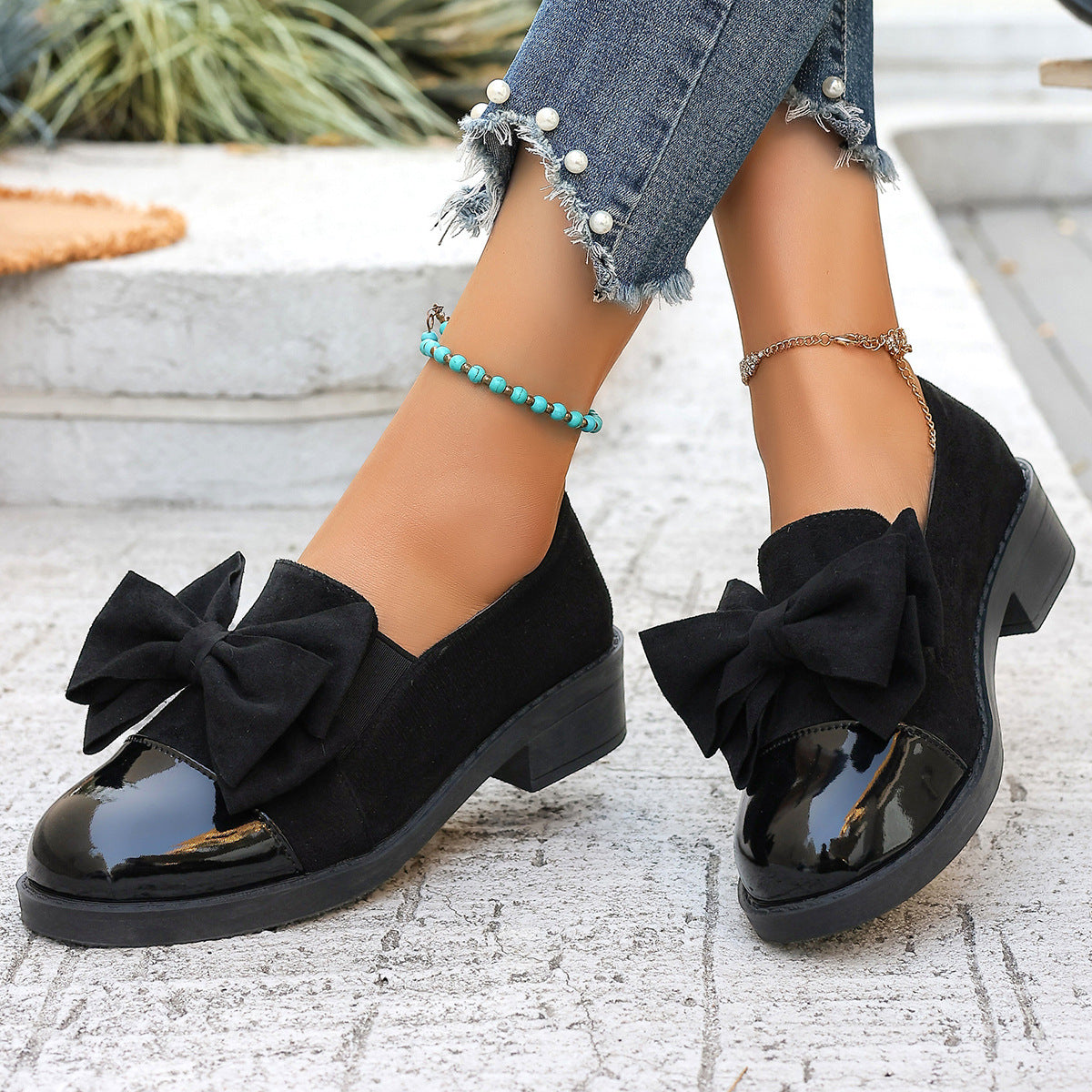 Talbot™ | Velvet Bow Loafers