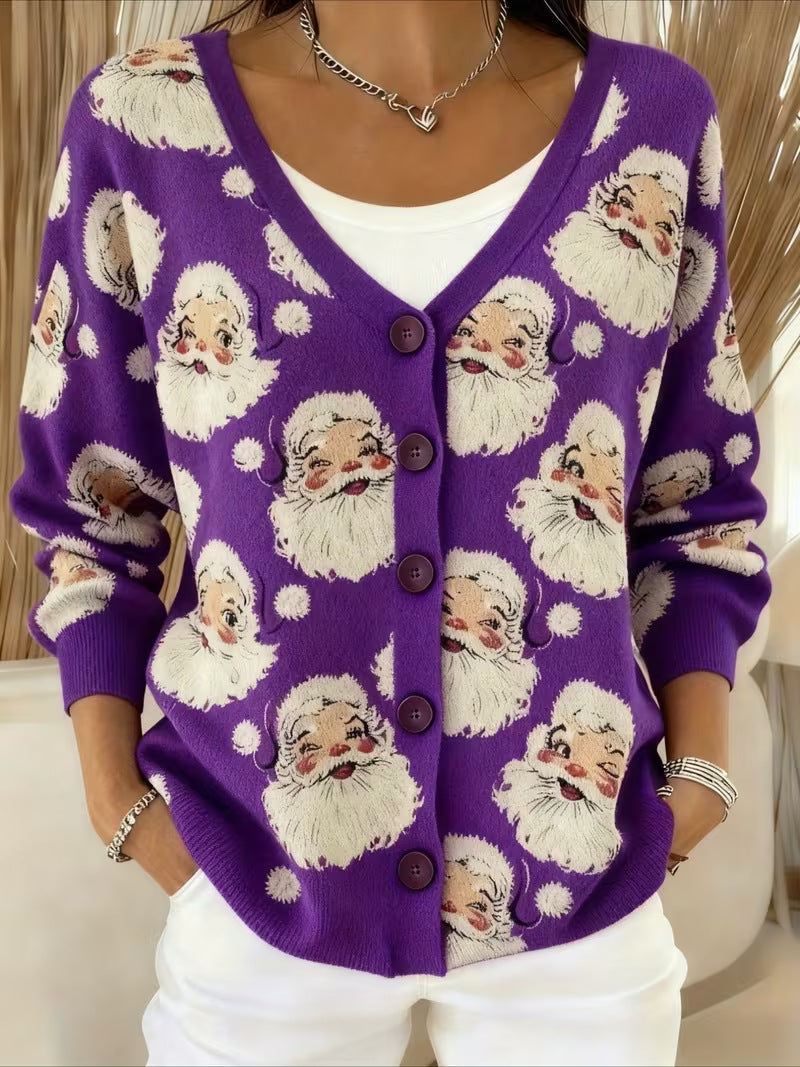 Talbot™ | Jolly Santa Face Cardigan