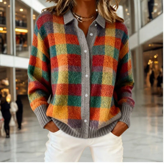 Talbot™ | Rainbow Plaid Shirt Cardigan
