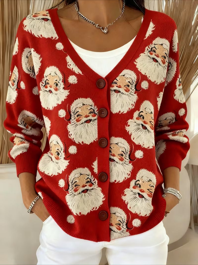Talbot™ | Jolly Santa Face Cardigan