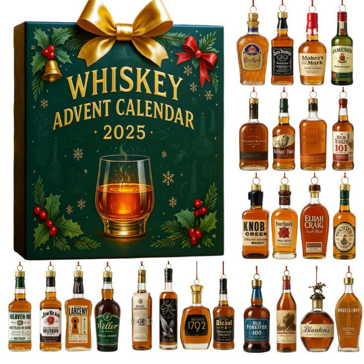 Calendrier de l'Avent Whisky 2025 | Décorations de Noël Mini Bouteilles de Whisky