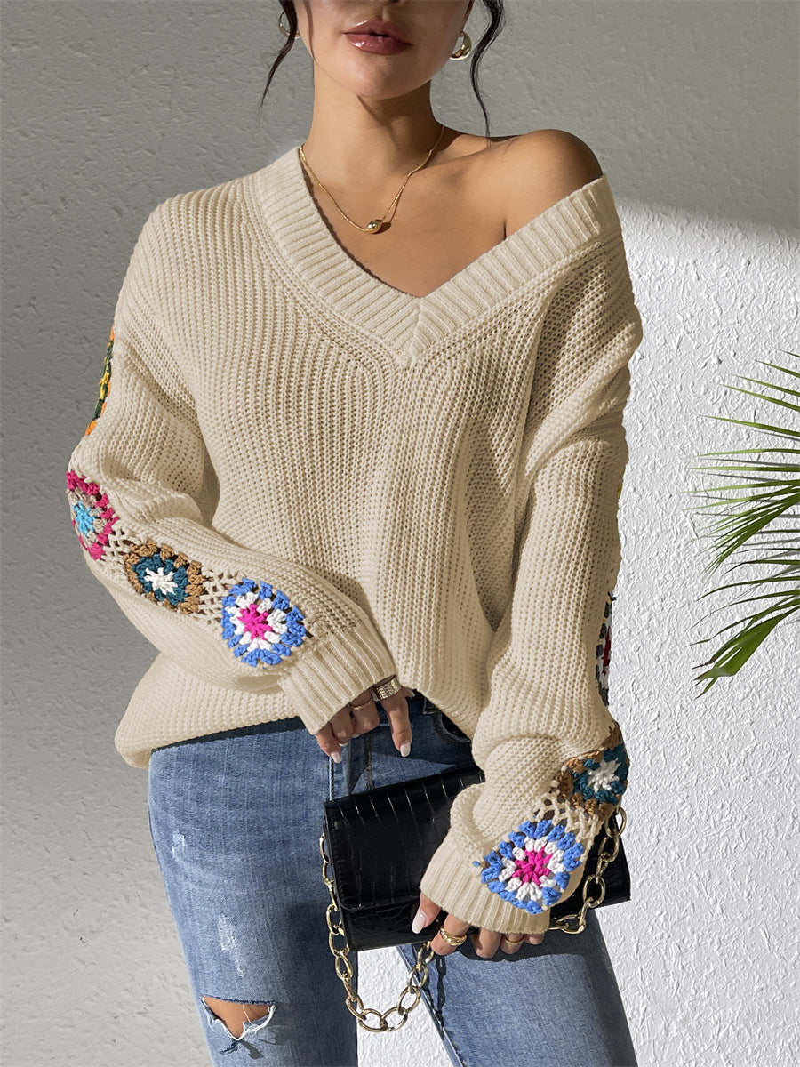 Talbot™ | Pull tricoté à patchs au crochet