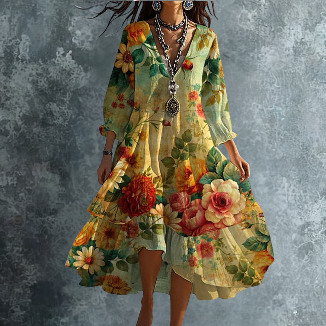 Talbot™| Flowing Floral Midi Dress