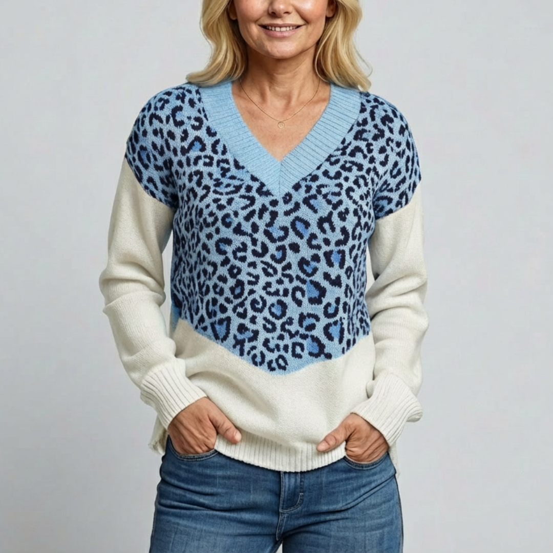 Talbot™ Leopard V-Neck Sweater