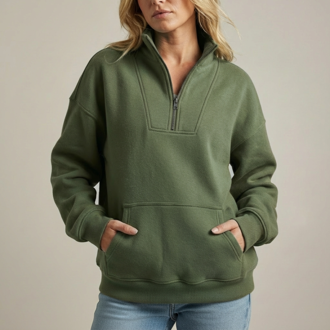 Pull polaire à demi-zip CozyAura