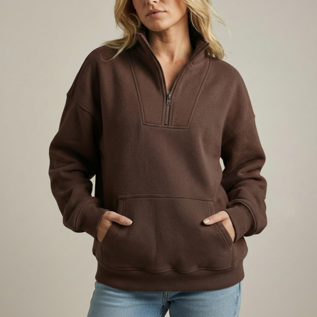 Pull polaire à demi-zip CozyAura