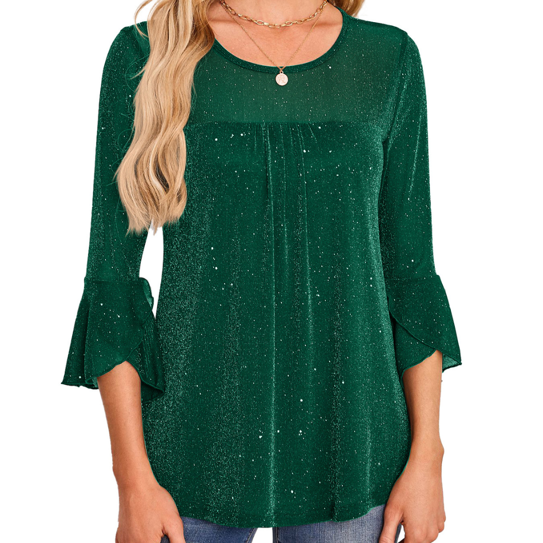 Talbot™ | Sparkle Flare Sleeve Blouse