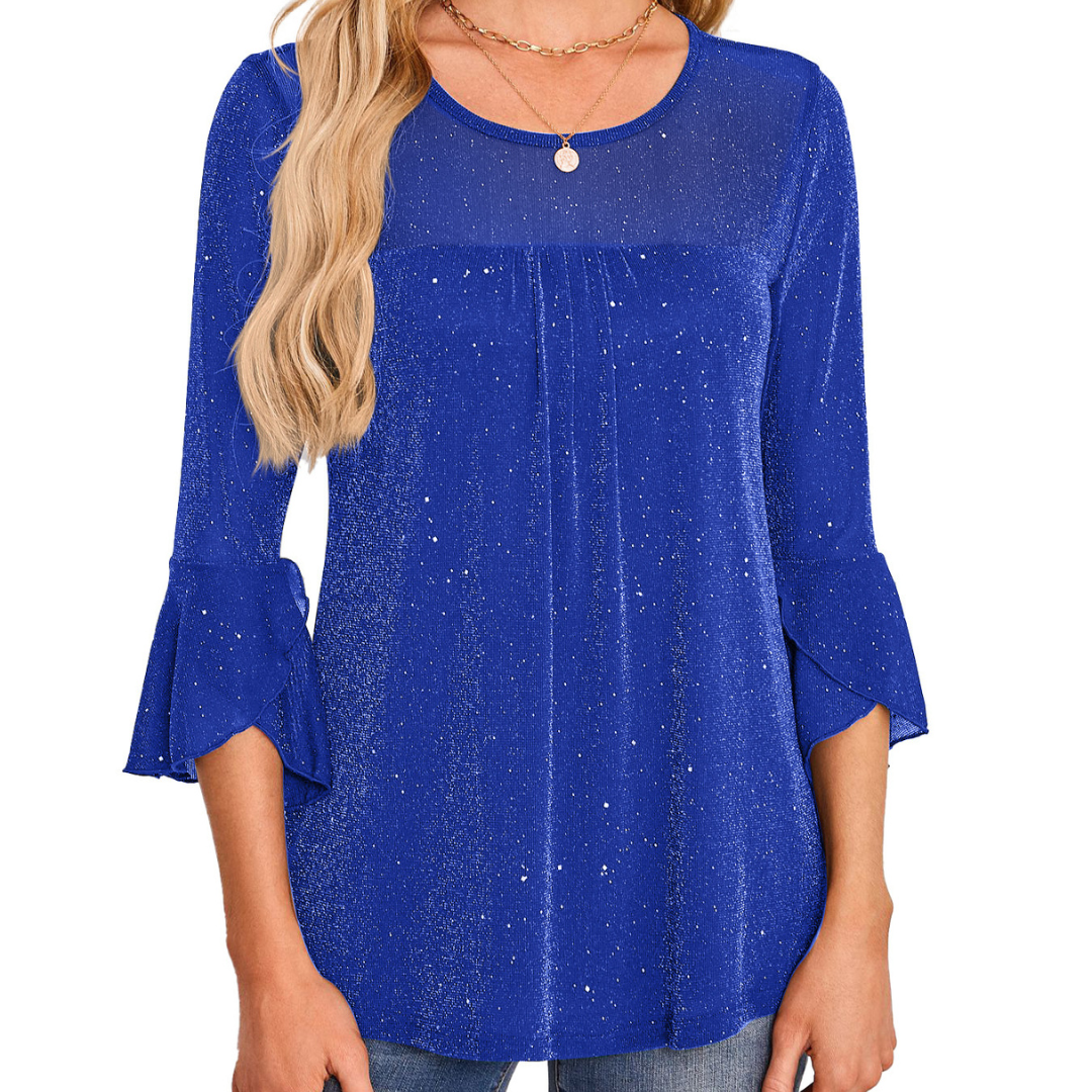 Talbot™ | Sparkle Flare Sleeve Blouse