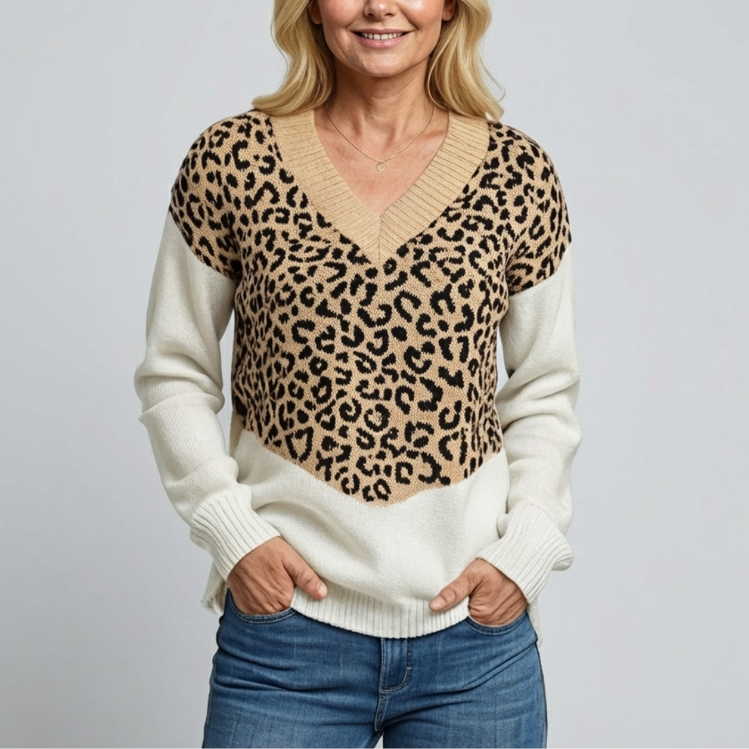 Talbot™ Leopard V-Neck Sweater