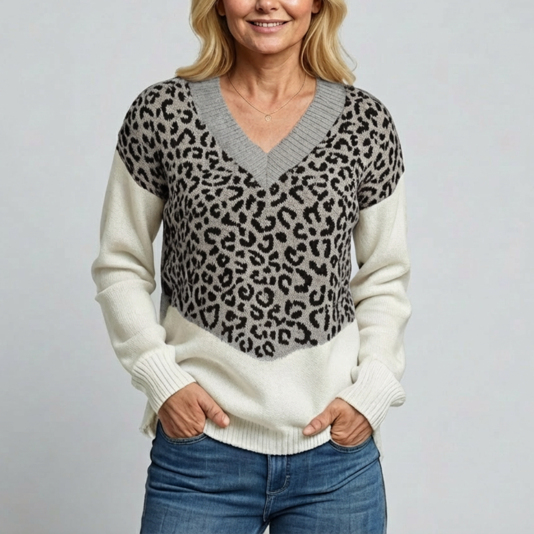 Talbot™ Leopard V-Neck Sweater