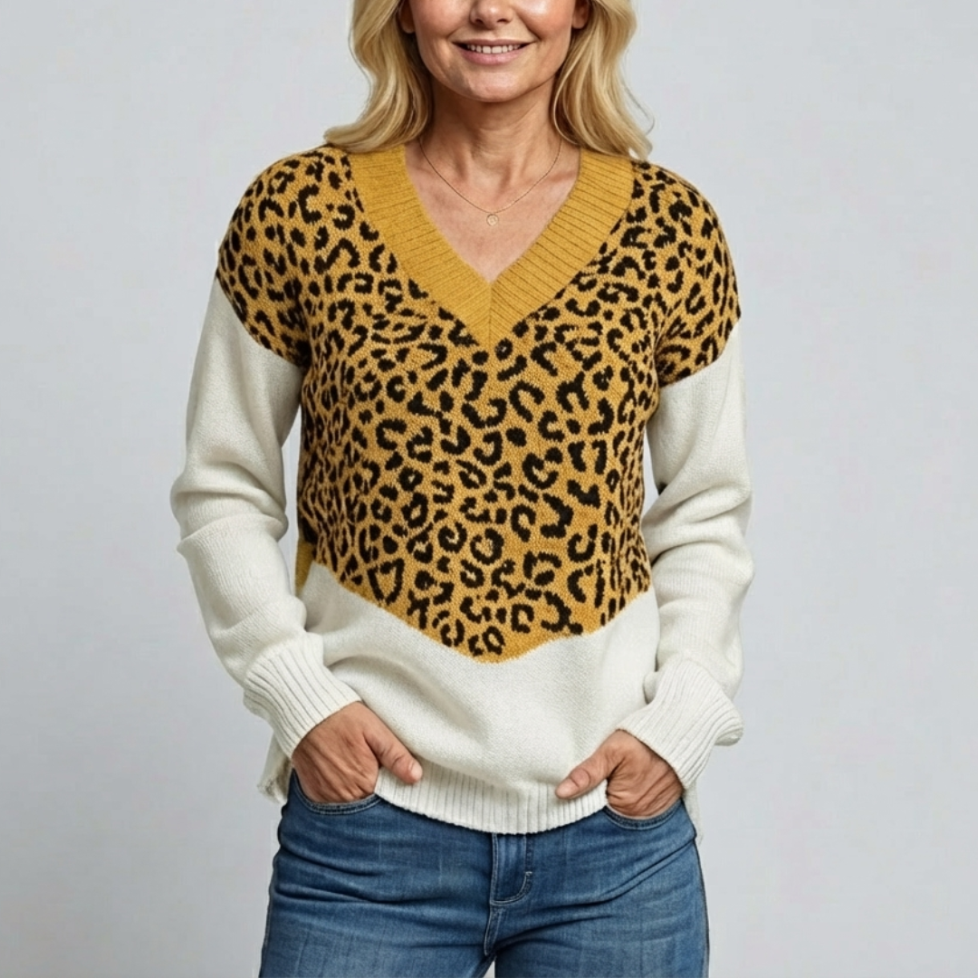 Talbot™ Leopard V-Neck Sweater