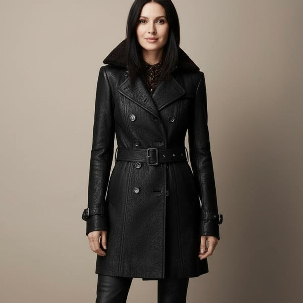 Talbot™ | Elegant 3/4 Leather Coat
