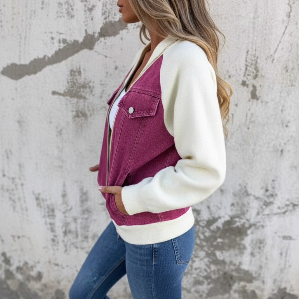 Talbot™| Two-Tone Denim Knit Jacket