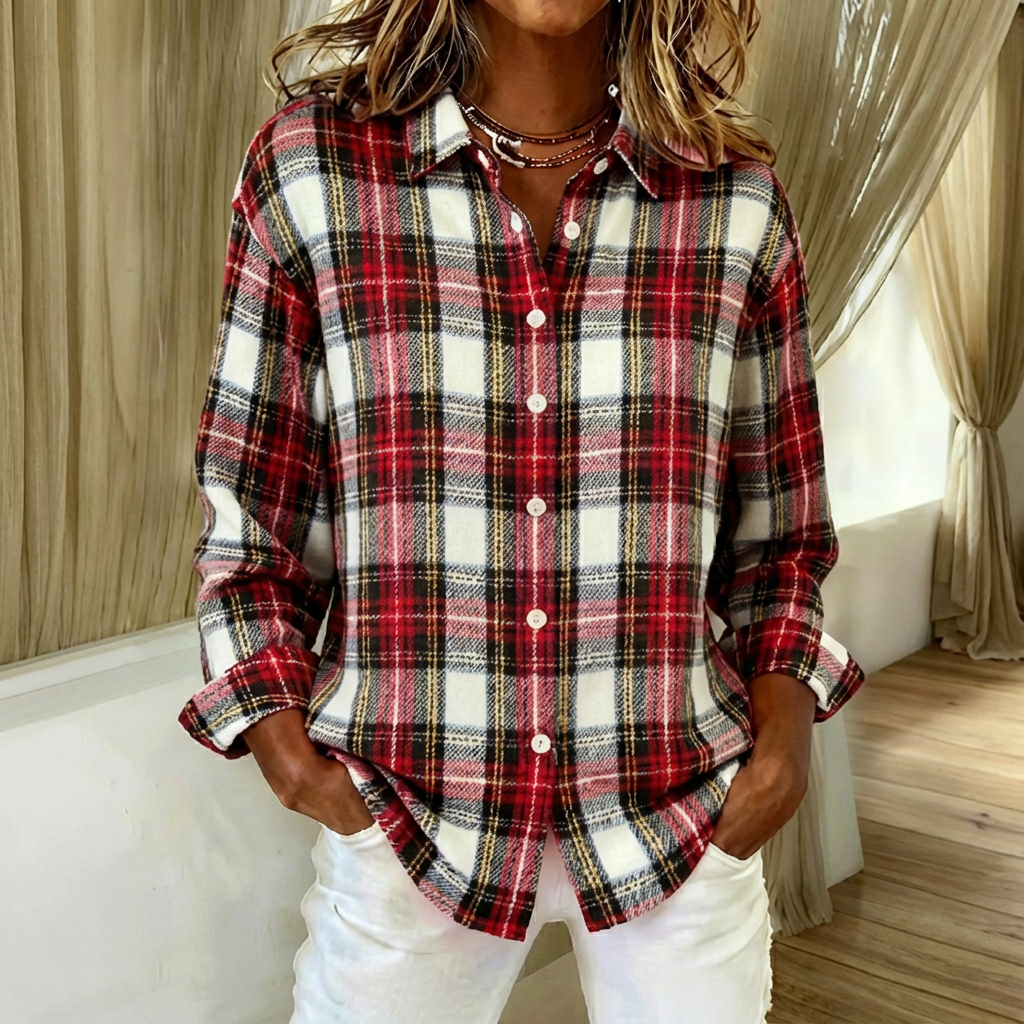 Talbot™ | Classic Red Tartan Shirt Cardigan