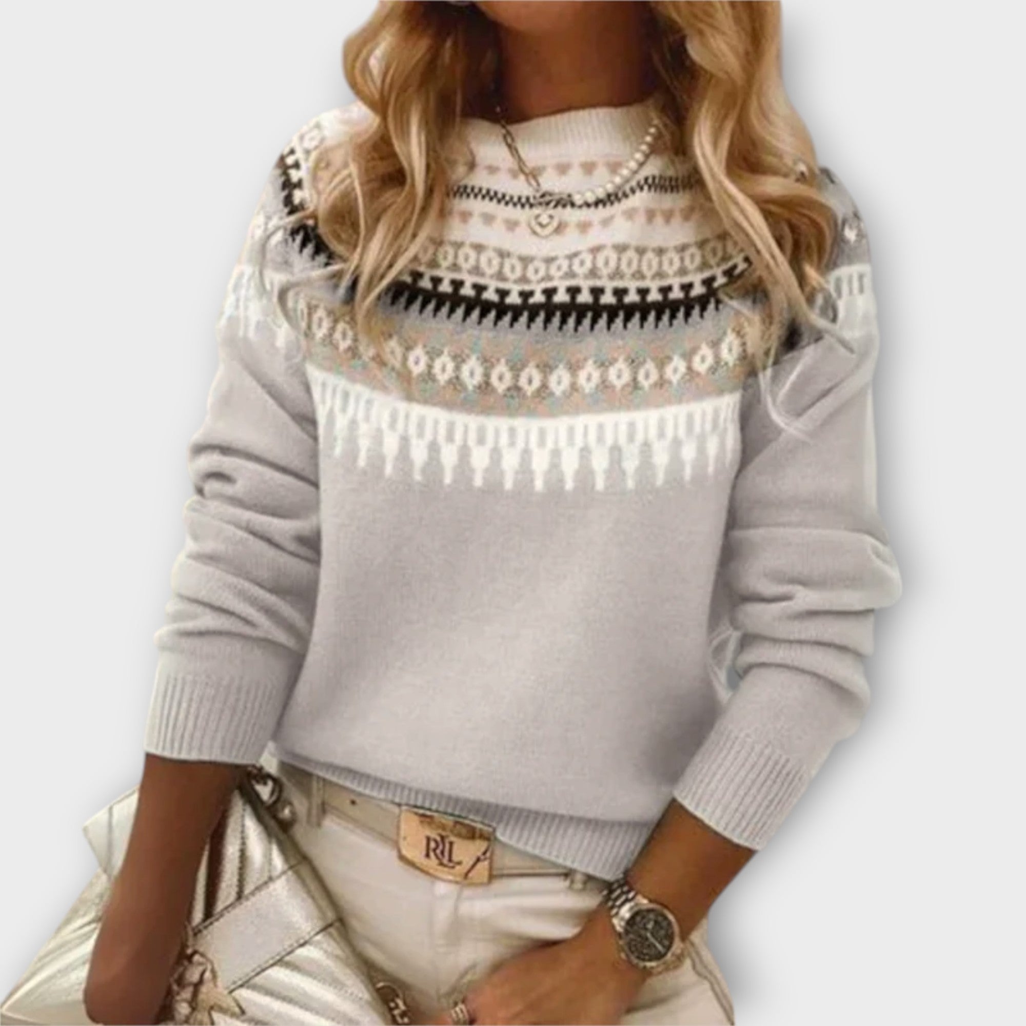 Ava™ | Patterned Knit Sweater