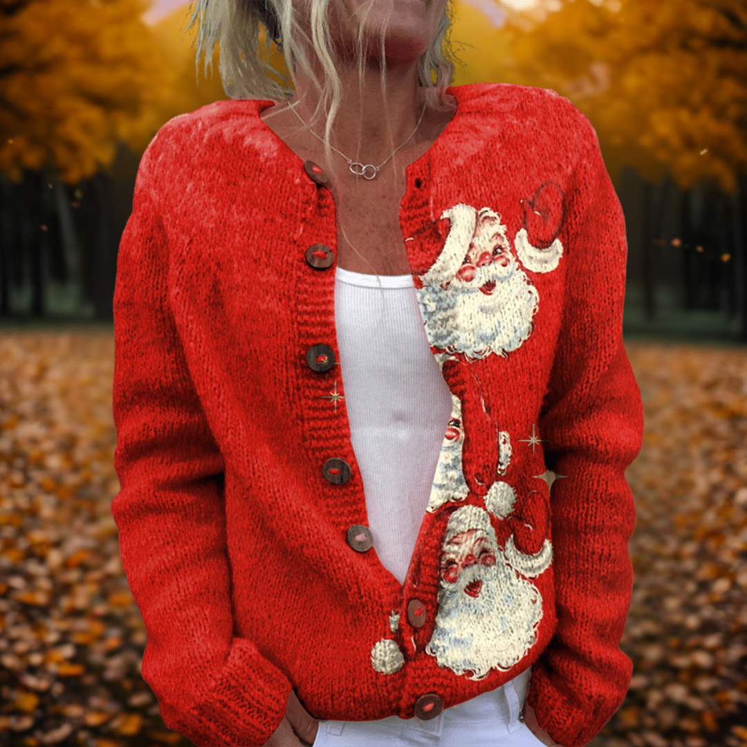 Talbot™ | Vintage Santa Face Cardigan
