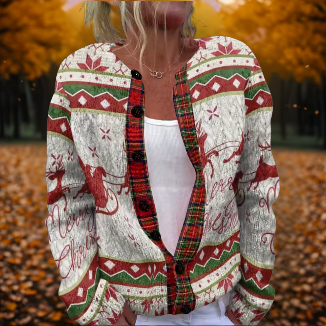 Talbot™ | Merry Christmas Plaid Cardigan