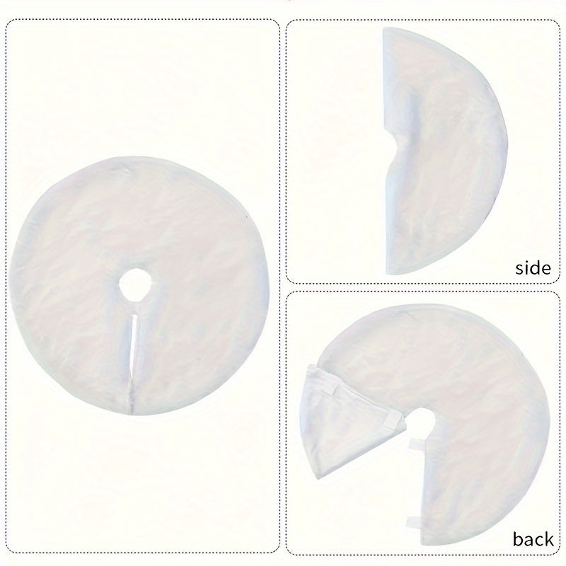 1pc White Christmas Tree Skirt Small Faux Fur Plush Tree Skirt For Christmas Pencil Tree Skirt, Holiday Decoration Christmas Supplies Home Decoration Event Decoration White Rabbit Fur Bedroom Living Room Decoration,halloween