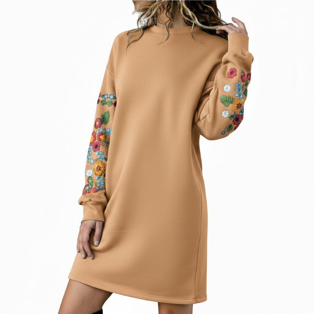 Talbot™ | Robe sweat-shirt brodée de fleurs