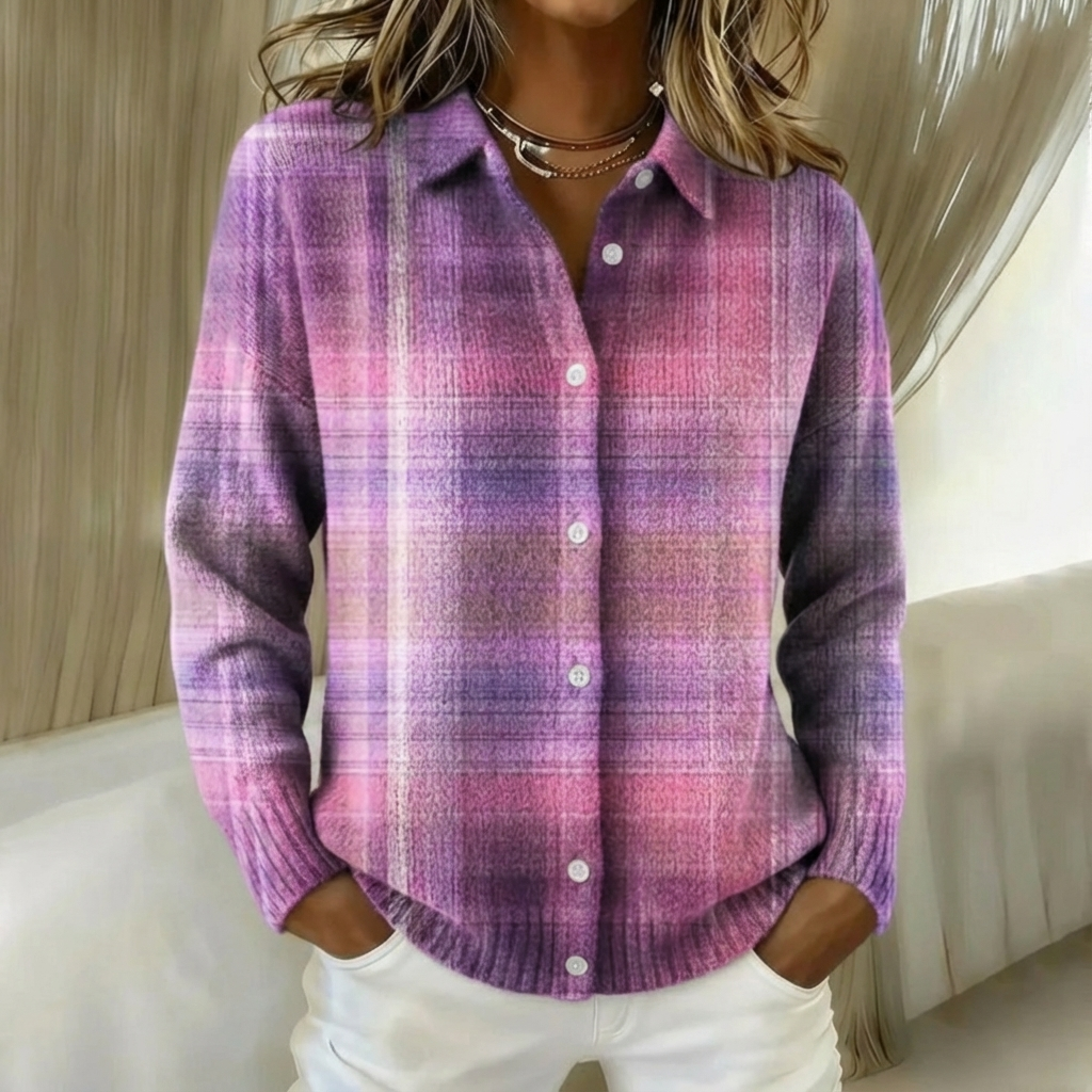 Talbot™ | Ombré Plaid Shirt Cardigan