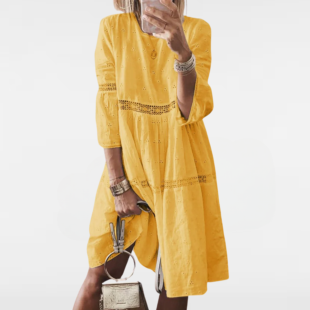 CORA | EMBROIDERED SUMMER LACE DRESS