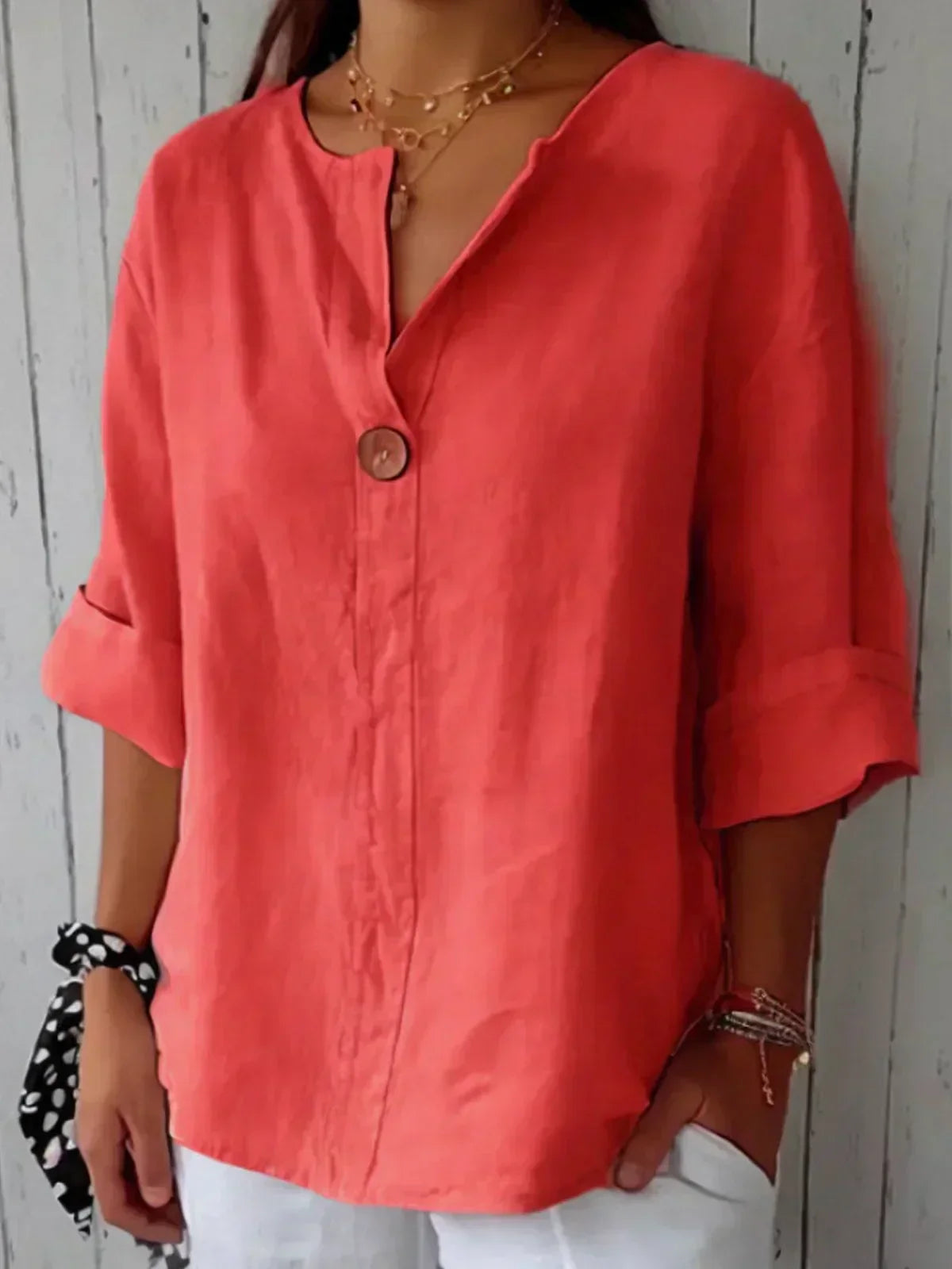 JAYNE™ - CASUAL V-NECK TUMMY-COVER BLOUSE