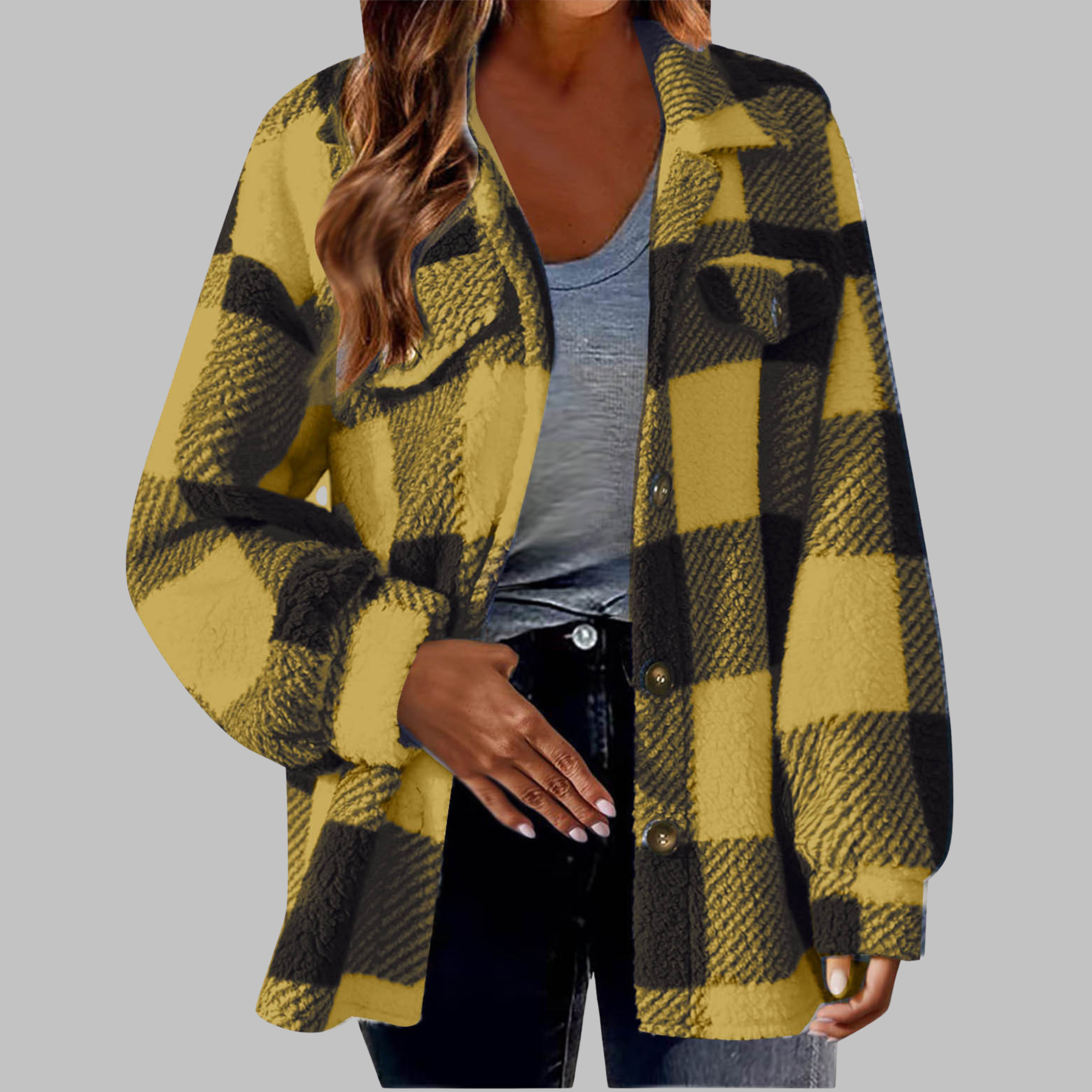 Talbot™  | Casual Plaid Button Down Long Sleeve Jacket