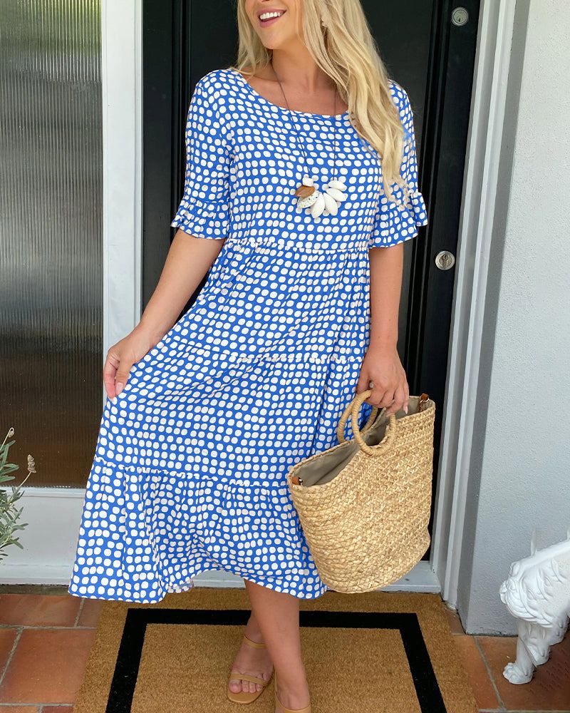 RIHANA™ - STYLISH PRINT DRESS WITH SLEEVES