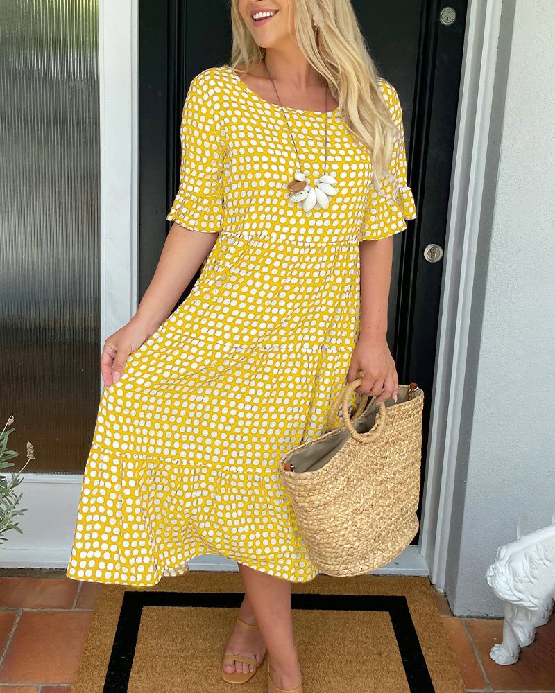 RIHANA™ - STYLISH PRINT DRESS WITH SLEEVES
