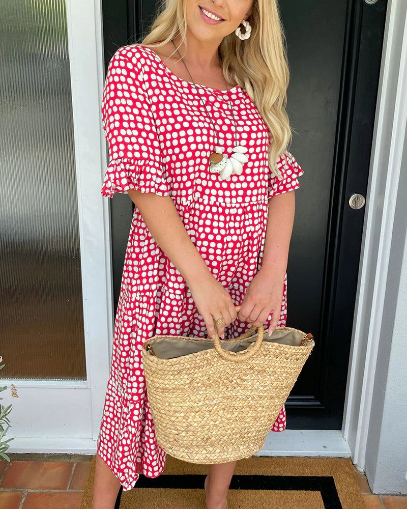 RIHANA™ - STYLISH PRINT DRESS WITH SLEEVES