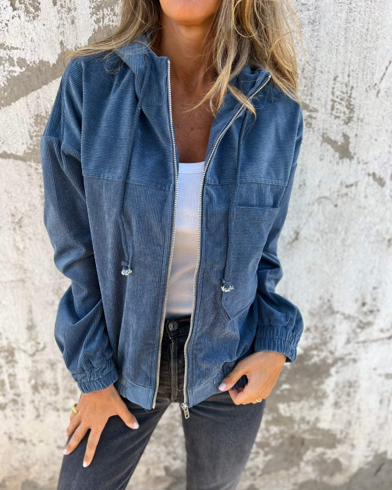 DANNA™ - HOODED CORDUROY JACKET WITH ZIP
