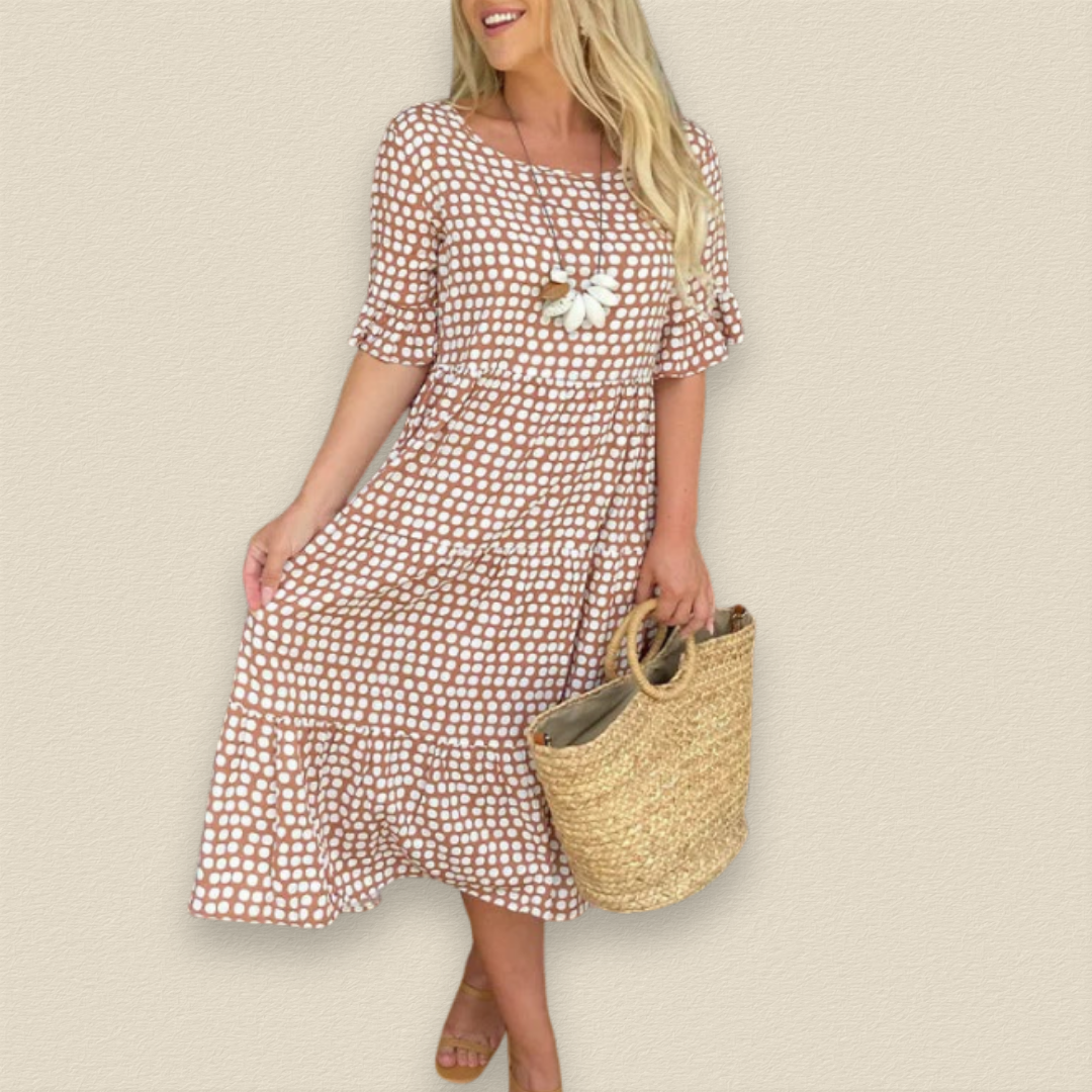 Maelinne | Robe midi à manches volantées 