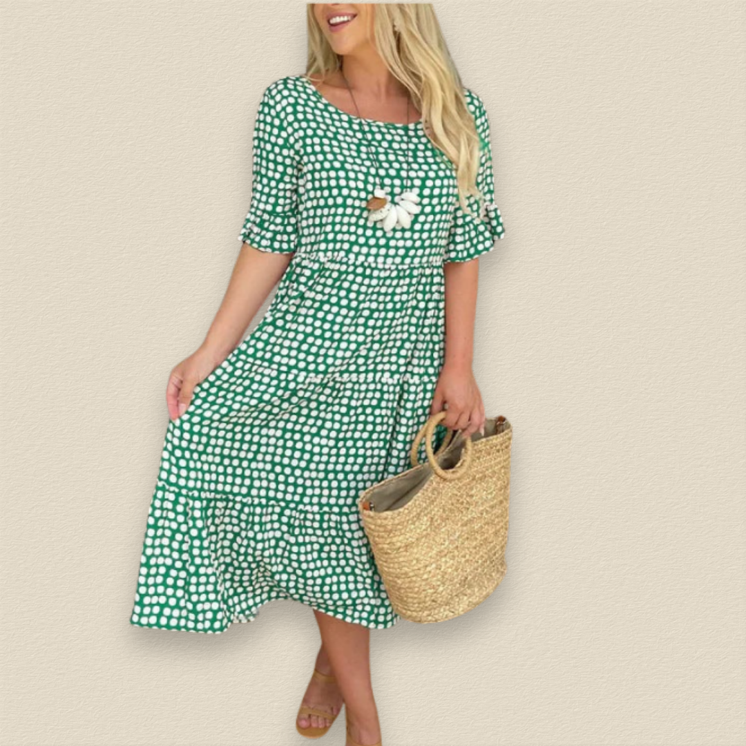 Maelinne | Robe midi à manches volantées 