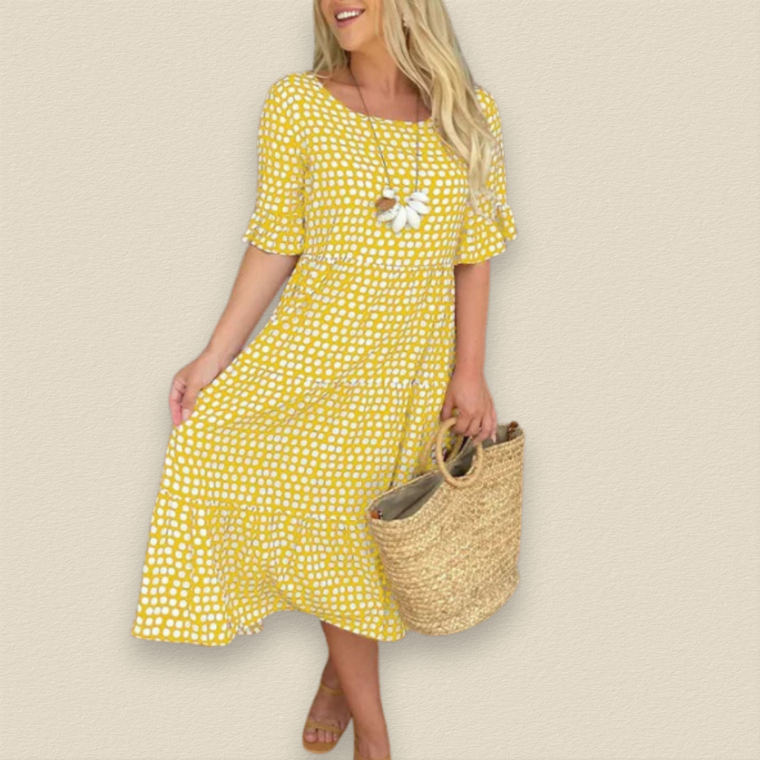 Maelinne | Robe midi à manches volantées 