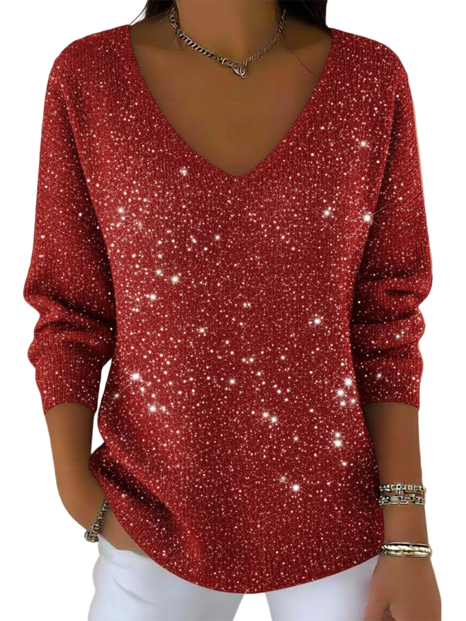 ALICE™ - CAMISOLA FESTIVA DE DECOTE EM V