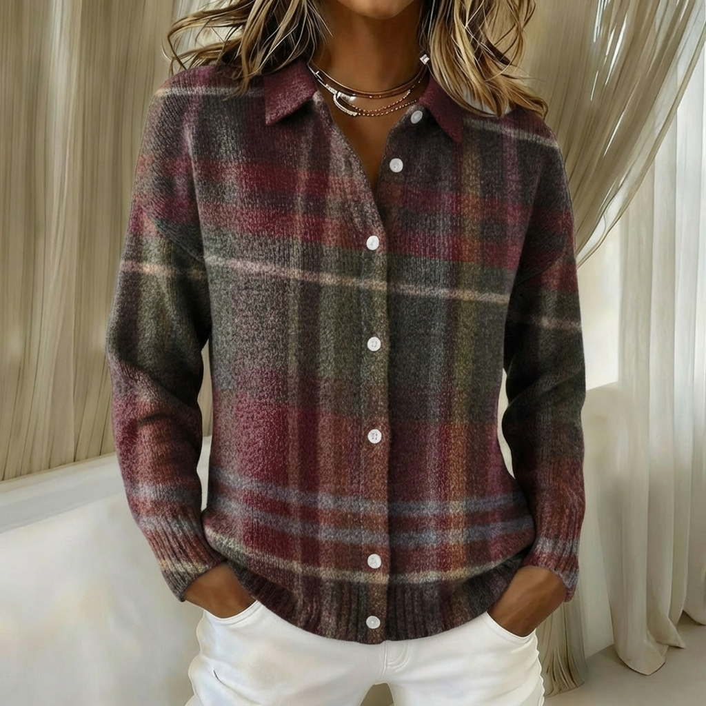 Talbot™ | Burgundy Heritage Plaid Shirt Cardigan