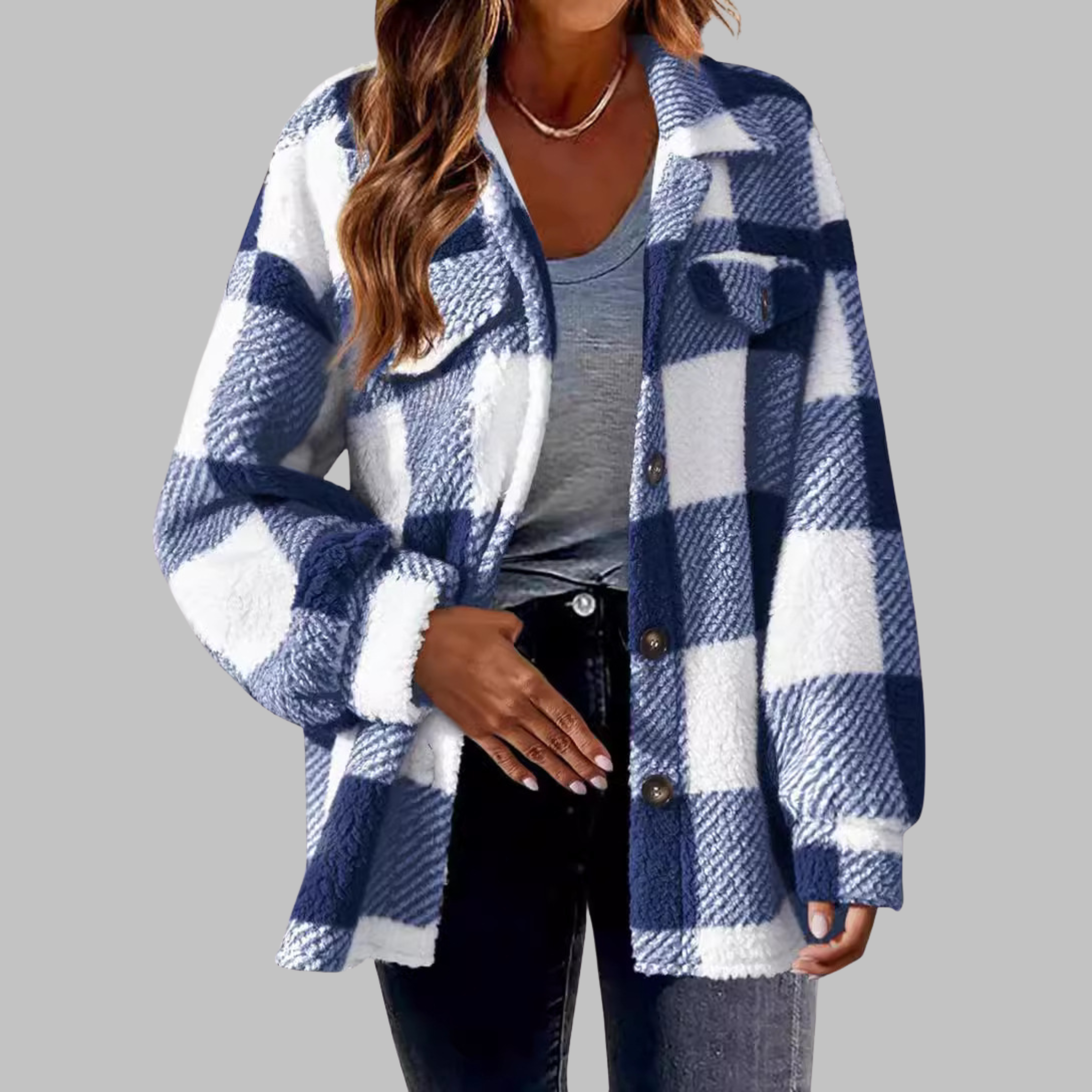 Talbot™  | Casual Plaid Button Down Long Sleeve Jacket