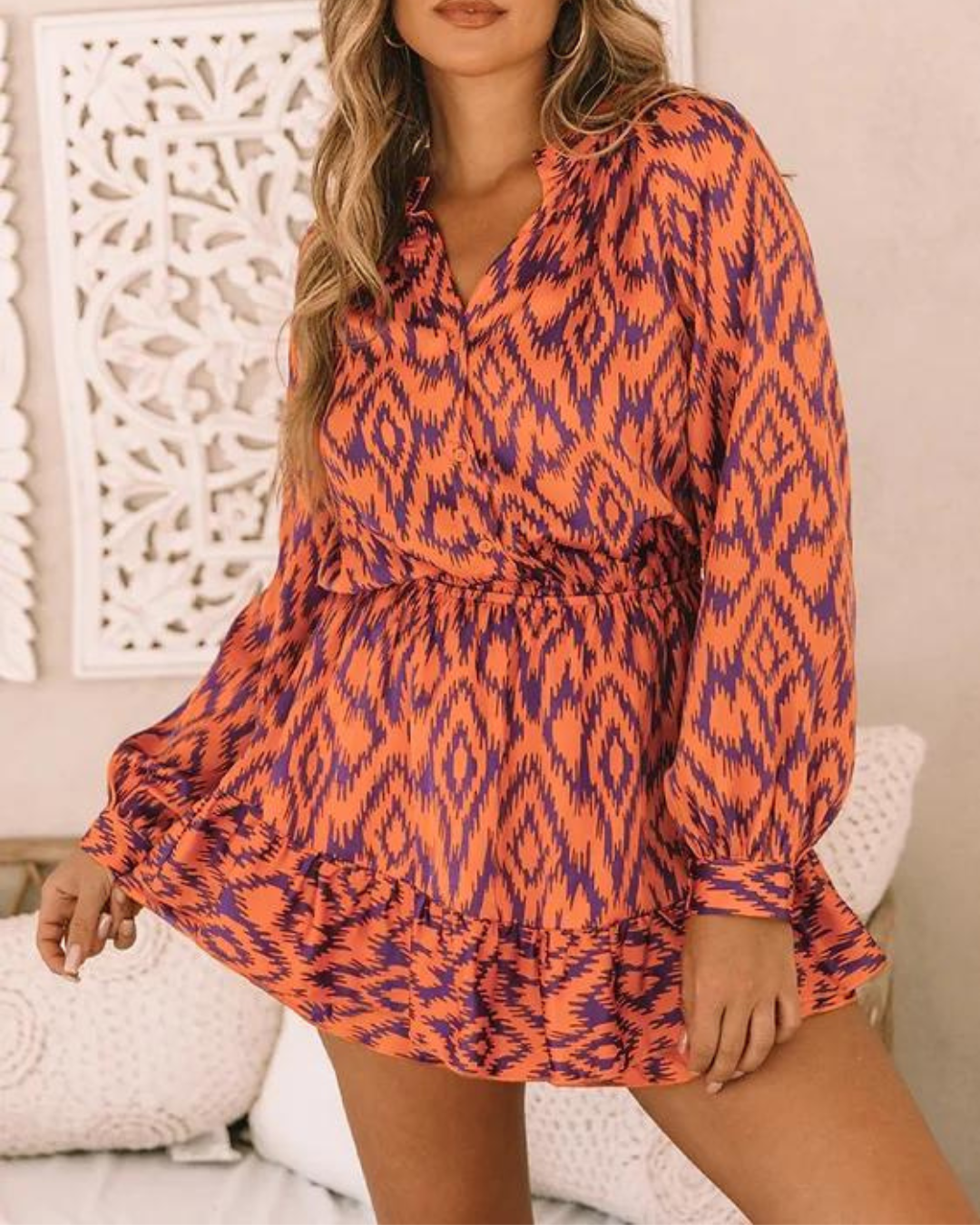 Blakely | Robe midi rétro aztèque glamour 